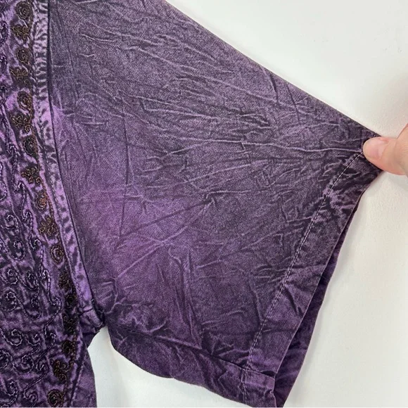 Vintage 1990’s Magic Embroidered Purple Maxi Tank Dress And Shrug Set L Boho - Picture 10 of 12